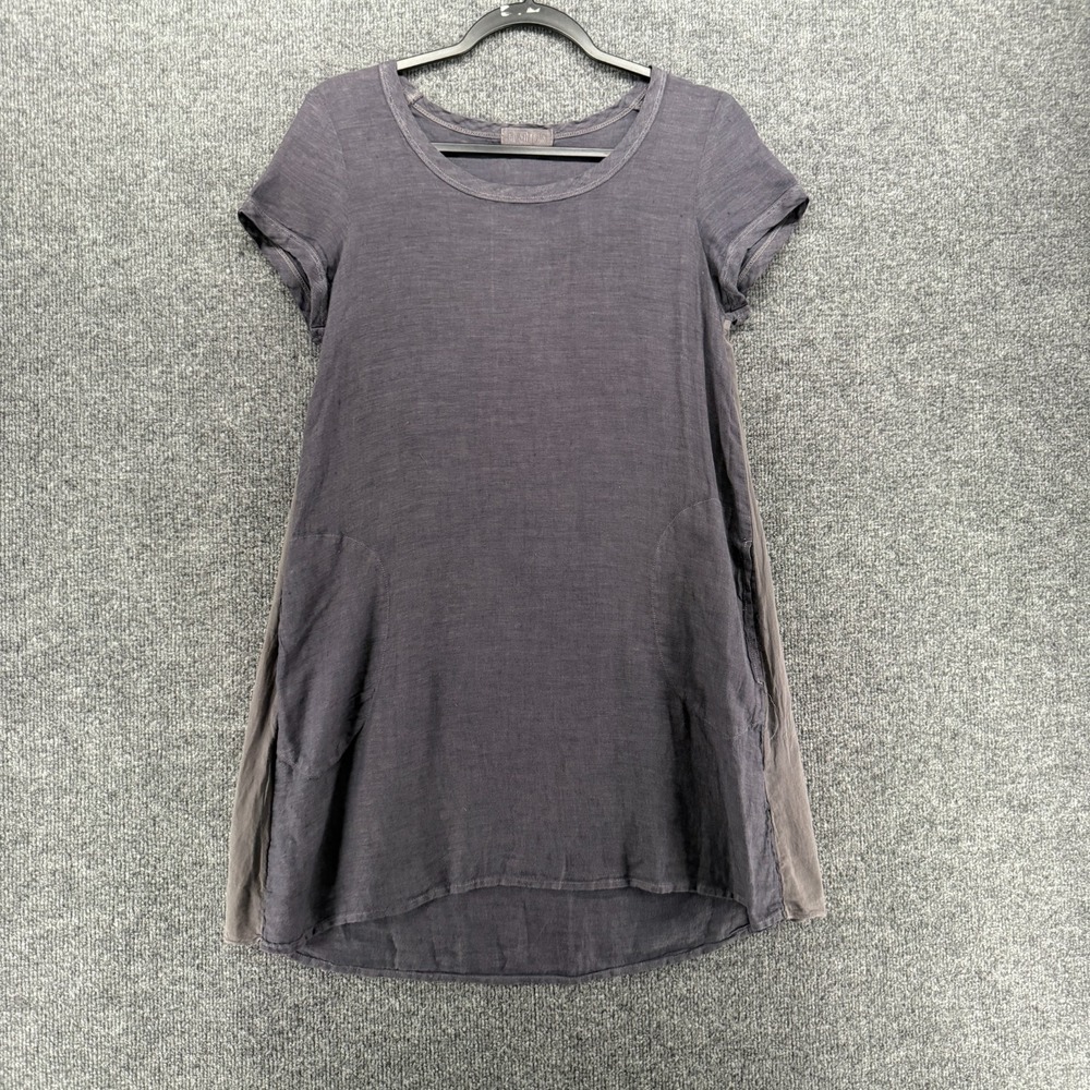 CP Shades Dress Womens XS Blue Linen Shift Button Boho Minimalist Coastal Boho